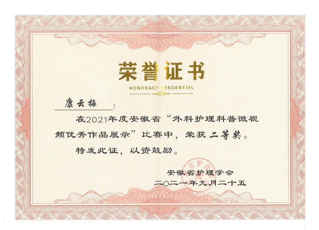 阜阳市妇女儿童医院微视频作品获省级“二等奖”！